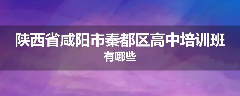 陕西省咸阳市秦都区高中培训班有哪些