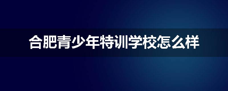合肥青少年特训学校怎么样