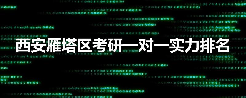 西安雁塔区考研一对一实力排名