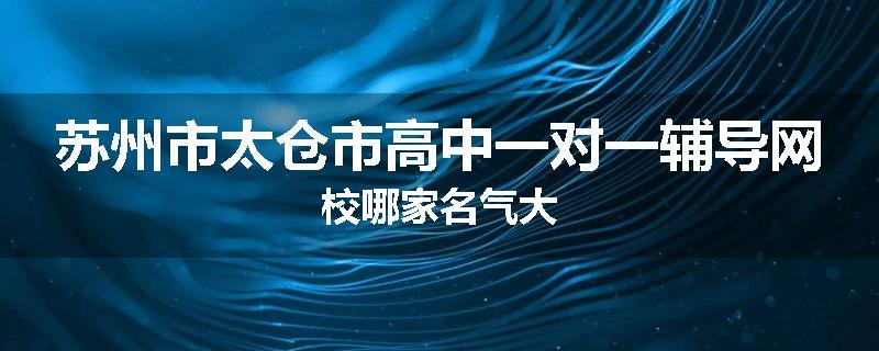 苏州市太仓市高中一对一辅导网校哪家名气大