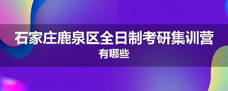 石家庄鹿泉区全日制考研集训营有哪些