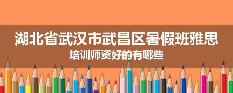 湖北省武汉市武昌区暑假班雅思培训师资好的有哪些