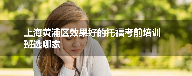 上海黄浦区效果好的托福考前培训班选哪家