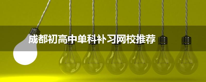 成都初高中单科补习网校推荐