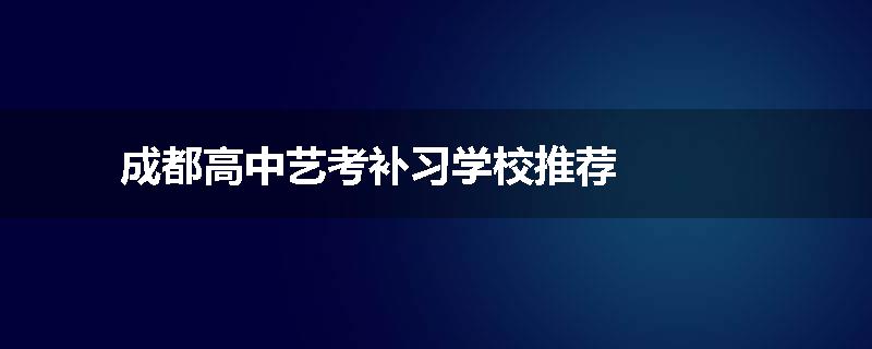 成都高中艺考补习学校推荐
