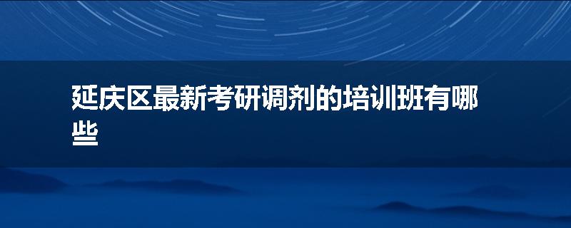 延庆区最新考研调剂的培训班有哪些