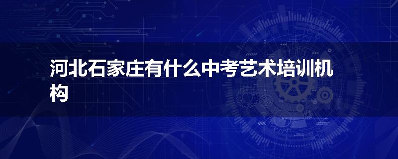 河北石家庄有什么中考艺术培训机构