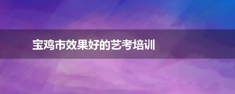 宝鸡市效果好的艺考培训