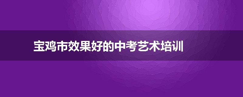 宝鸡市效果好的中考艺术培训