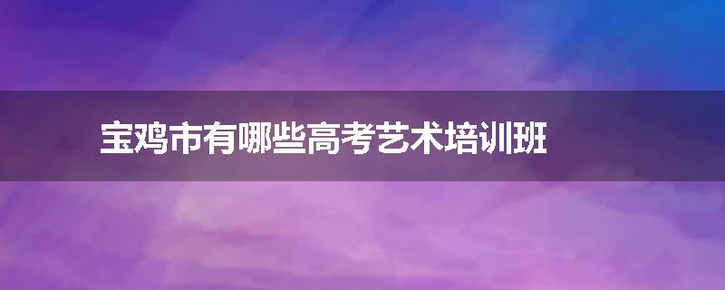 宝鸡市有哪些高考艺术培训班