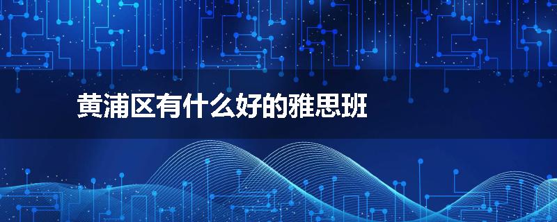 黄浦区有什么好的雅思班