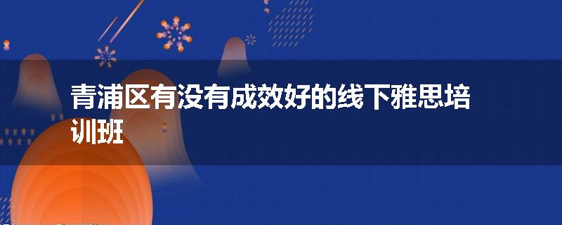 青浦区有没有成效好的线下雅思培训班