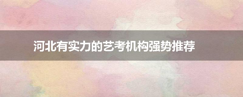 河北有实力的艺考机构强势推荐