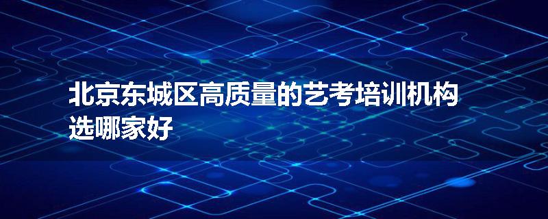 北京东城区高质量的艺考培训机构选哪家好