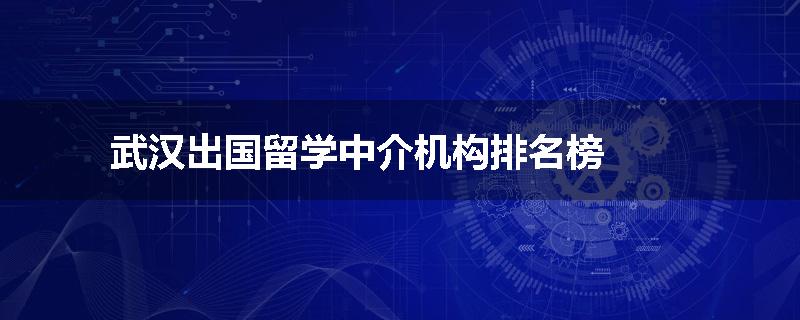 武汉出国留学中介机构排名榜