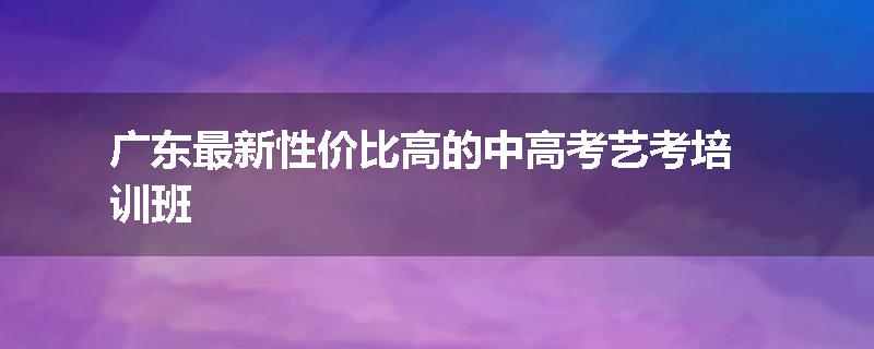 广东最新性价比高的中高考艺考培训班