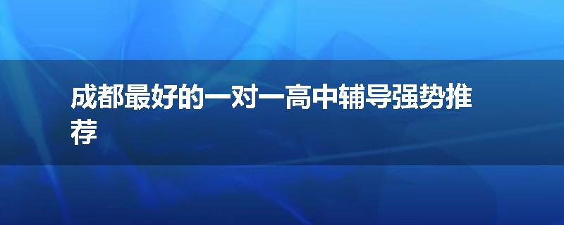 成都最好的一对一高中辅导强势推荐