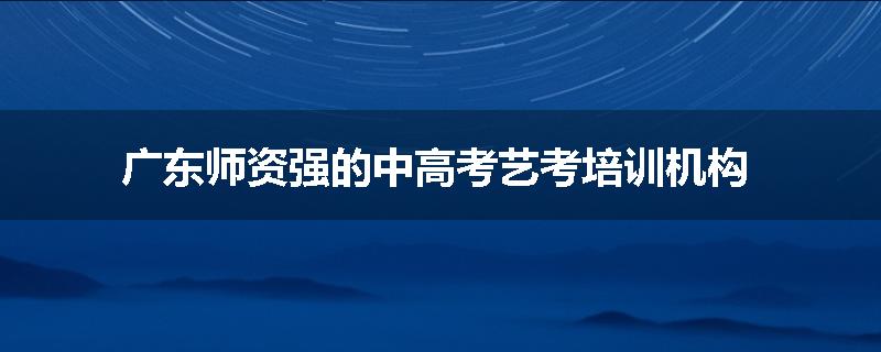广东师资强的中高考艺考培训机构