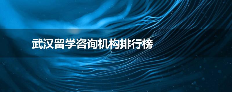 武汉留学咨询机构排行榜