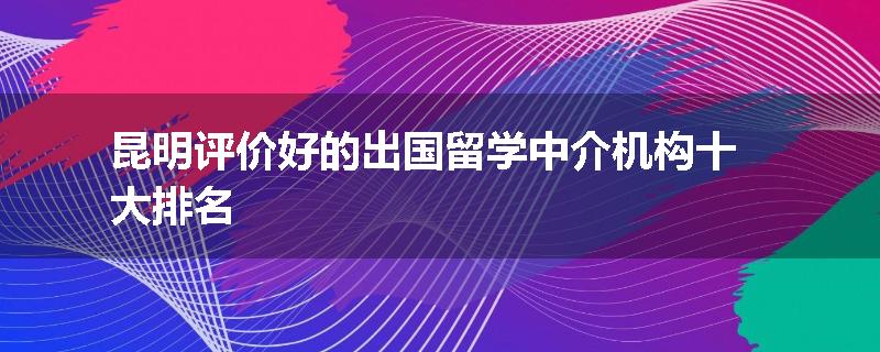 昆明评价好的出国留学中介机构十大排名
