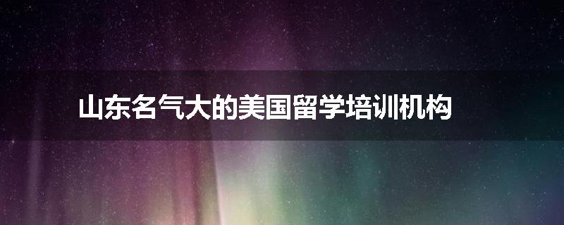 山东名气大的美国留学培训机构