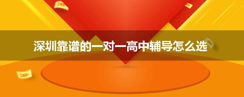 深圳靠谱的一对一高中辅导怎么选