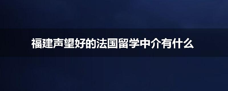 福建声望好的法国留学中介有什么