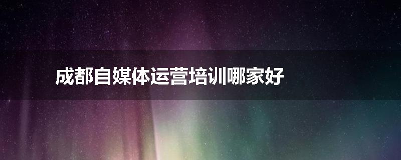 成都自媒体运营培训哪家好
