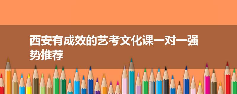 西安有成效的艺考文化课一对一强势推荐