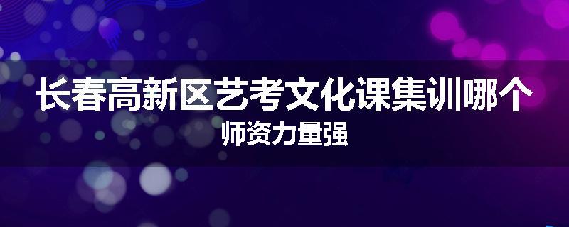 长春高新区艺考文化课集训哪个师资力量强