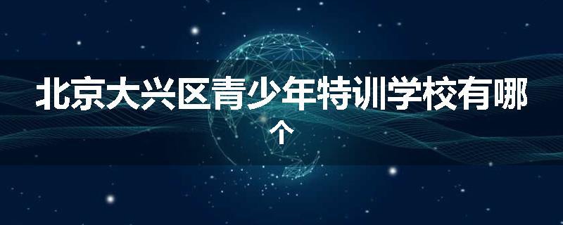 北京大兴区青少年特训学校有哪个