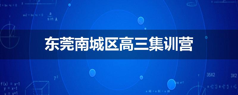 东莞南城区高三集训营