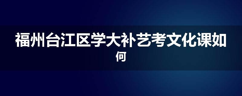 福州台江区学大补艺考文化课如何