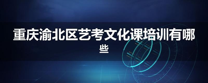 重庆渝北区艺考文化课培训有哪些