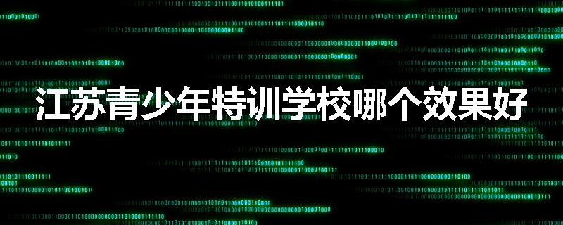 江苏青少年特训学校哪个效果好