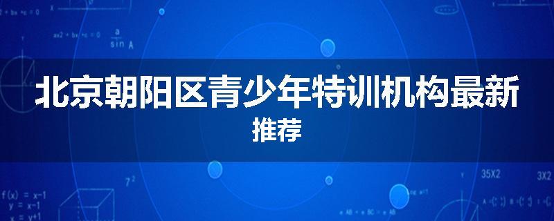 北京朝阳区青少年特训机构最新推荐