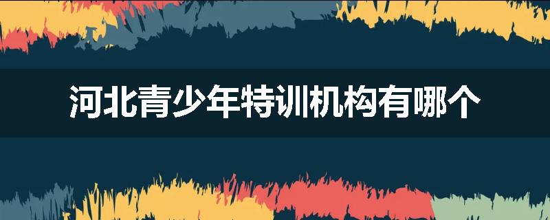 河北青少年特训机构有哪个