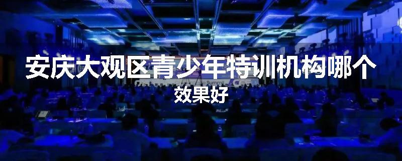 安庆大观区青少年特训机构哪个效果好