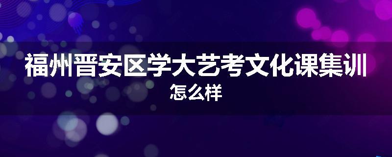 福州晋安区学大艺考文化课集训怎么样