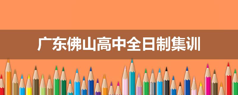 广东佛山高中全日制集训