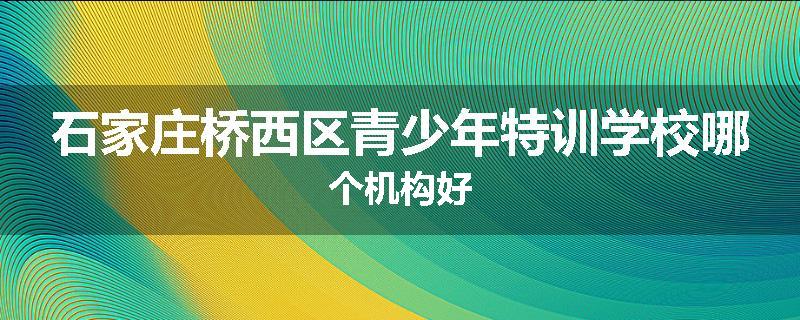 石家庄桥西区青少年特训学校哪个机构好