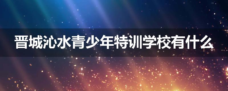晋城沁水青少年特训学校有什么