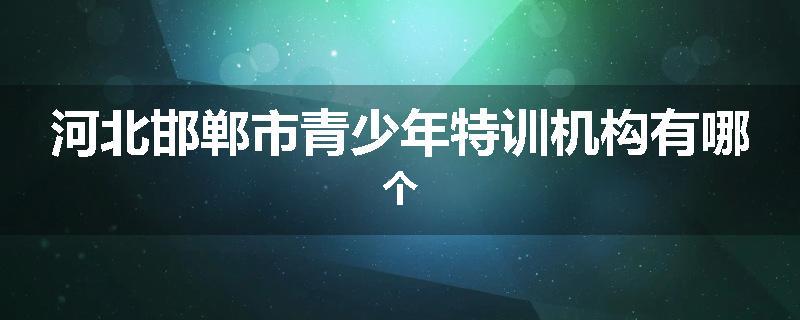 河北邯郸市青少年特训机构有哪个