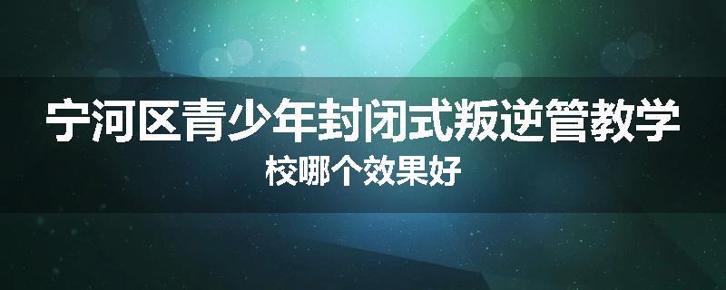 宁河区青少年封闭式叛逆管教学校哪个效果好