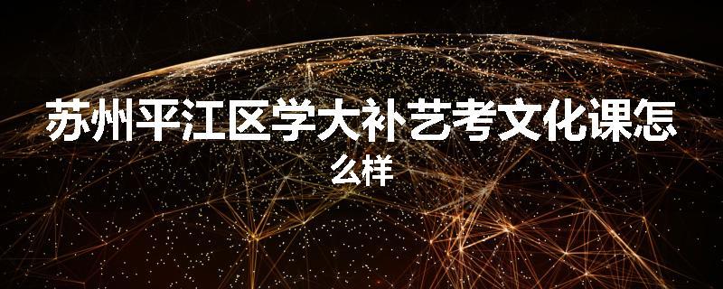 苏州平江区学大补艺考文化课怎么样
