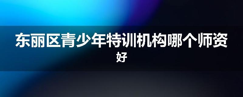 东丽区青少年特训机构哪个师资好