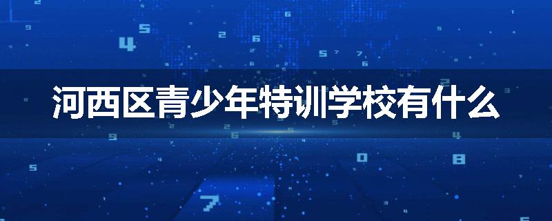 河西区青少年特训学校有什么
