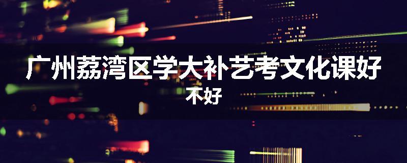 广州荔湾区学大补艺考文化课好不好