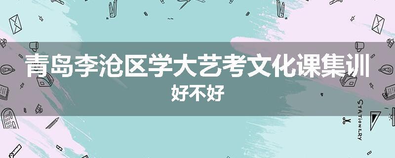 青岛李沧区学大艺考文化课集训好不好