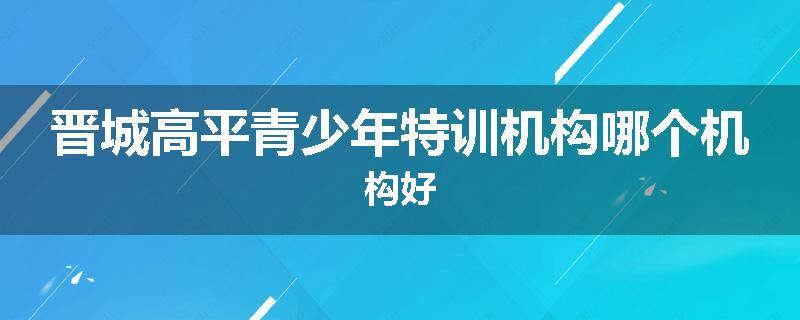 晋城高平青少年特训机构哪个机构好